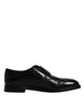 Dolce & Gabbana Black Leather Derby Wingtip Formal Shoes