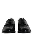 Dolce & Gabbana Black Leather Derby Wingtip Formal Shoes