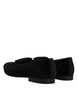 Dolce & Gabbana Black Velvet Loafers Formal Men Dress Shoes