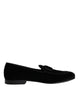 Dolce & Gabbana Black Velvet Loafers Formal Men Dress Shoes