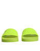 Dolce & Gabbana Green Rubber Slides Sandals Beachwear Shoes