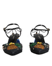 Dolce & Gabbana Black Pineapple Bellucci Heels Sandals Shoes