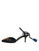 Dolce & Gabbana Black Pineapple Bellucci Heels Sandals Shoes