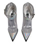 Dolce & Gabbana Silver Iridescent Pointed Short Boots Shoes