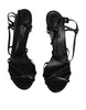 Dolce & Gabbana Black Leather High Heels Keira Sandals Shoes