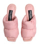Dolce & Gabbana Pink Quilted DG Heel Slide Sandals Shoes