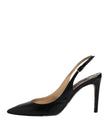 Dolce & Gabbana Black Leather High Heels Slingbacks Shoes