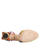 Dolce & Gabbana Multicolor Carretto Crystal Fur Sandals Shoes