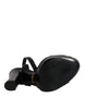 Dolce & Gabbana Black Leather Platform Heels Sandals Shoes