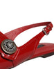 Dolce & Gabbana Red Leather Slingback Flats Sandals Shoes