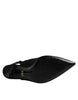 Dolce & Gabbana Black Embellished Charmeuse Slingback Shoes
