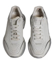 Dolce & Gabbana White Silver Daymaster Low Top Sneakers Shoes