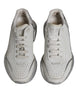 Dolce & Gabbana White Silver Daymaster Low Top Sneakers Shoes