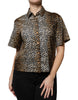 Dolce & Gabbana Brown Leopard Print Short Sleeves Blouse Top