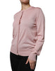 Dolce & Gabbana Pink Wool Knit Button Down Cardigan Sweater
