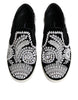 Dolce & Gabbana Black Embellished London Men Slip On Shoes