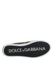 Dolce & Gabbana Brown Leopard Logo Print Cotton Sneakers Shoes