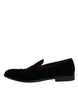 Dolce & Gabbana Black Velvet Loafers Formal Men Dress Shoes
