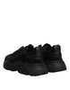 Dolce & Gabbana Black Leather Daymaster Low Top Sneakers Shoes