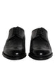 Dolce & Gabbana Black Leather Derby Wingtip Formal Shoes