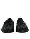 Dolce & Gabbana Black Woven Leather Slip On Loafers Shoes