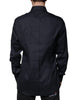 Dolce & Gabbana Black Cotton Blend Formal GOLD Dress Shirt