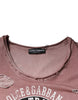 Dolce & Gabbana Brown Cotton Round Neck Sleeveless T-shirt