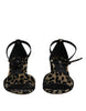 Dolce & Gabbana Gold Leopard Lurex Ankle Strap Heels Sandals Shoes