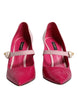 Dolce & Gabbana Two Tone Pink Leather Mary Jane Heels Pumps Shoes