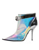 Dolce & Gabbana Silver Iridescent Pointed Short Boots Shoes