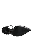 Dolce & Gabbana Black Mesh T-strap Stiletto High Heels Shoes