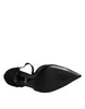 Dolce & Gabbana Black Mesh T-strap Stiletto High Heels Shoes