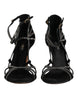 Dolce & Gabbana Black Strass Ankle Strap Heels Sandals Shoes