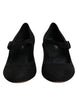 Dolce & Gabbana Black Suede Leather Block Heels Pumps Shoes