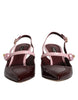Dolce & Gabbana Pink Maroon Leather Kitten Heels Slingbacks Shoes