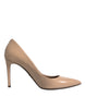 Dolce & Gabbana Beige Patent Leather Stiletto Heel Pumps Shoes