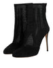 Dolce & Gabbana Black Mesh Stiletto Heels Ankle Boots Shoes