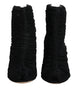 Dolce & Gabbana Black Mesh Stiletto Heels Ankle Boots Shoes