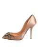 Dolce & Gabbana Beige Satin Crystal High Heels Pumps Shoes