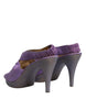 Dolce & Gabbana Purple Platform Slingback Heels Sandals Shoes