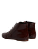 Dolce & Gabbana Maroon Leather Lace Up Ankle Boots Shoes
