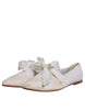 Dolce & Gabbana White Ribbon Fabric Ballerina Flats Shoes