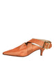 Dolce & Gabbana Orange Kitten Heels Slingback Sandals Shoes