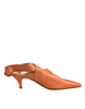 Dolce & Gabbana Orange Kitten Heels Slingback Sandals Shoes