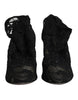 Dolce & Gabbana Black Lace Stretch Heels Mid Calf Boots Shoes