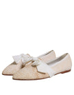 Dolce & Gabbana Beige Ribbon Fabric Ballerina Flats Shoes