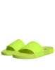 Dolce & Gabbana Green Rubber Slides Sandals Beachwear Shoes