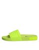 Dolce & Gabbana Green Rubber Slides Sandals Beachwear Shoes