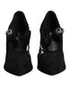 Dolce & Gabbana Black Lace Crystals Mary Jane Pumps Shoes