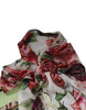 Dolce & Gabbana Multicolor Floral Patchwork Ascot Collar Top